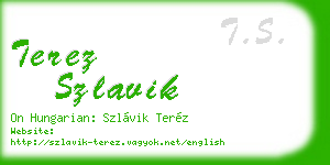 terez szlavik business card